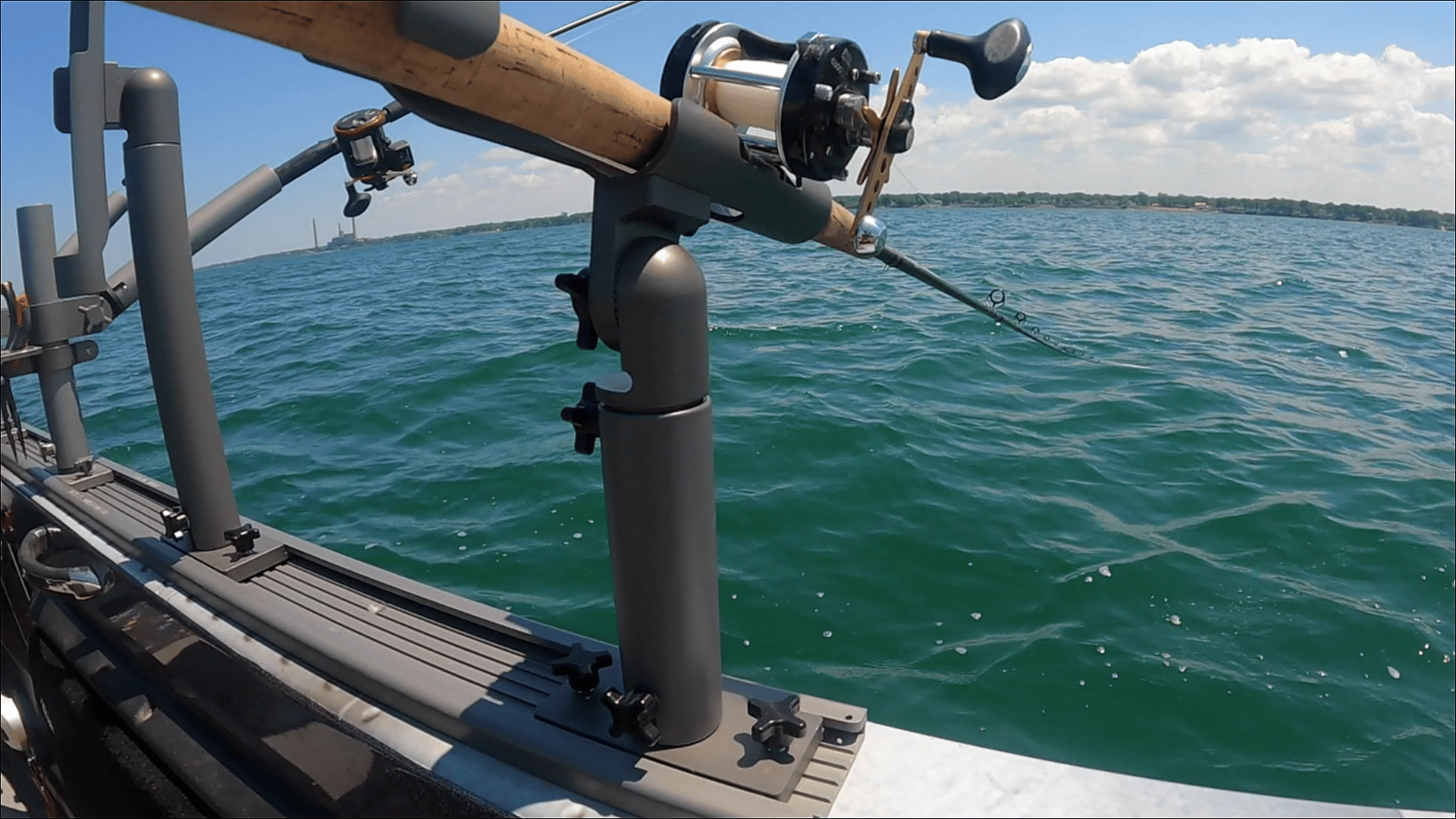3-Tube Fishing Rod Holder Stainless Steel Adjustable Tree Type